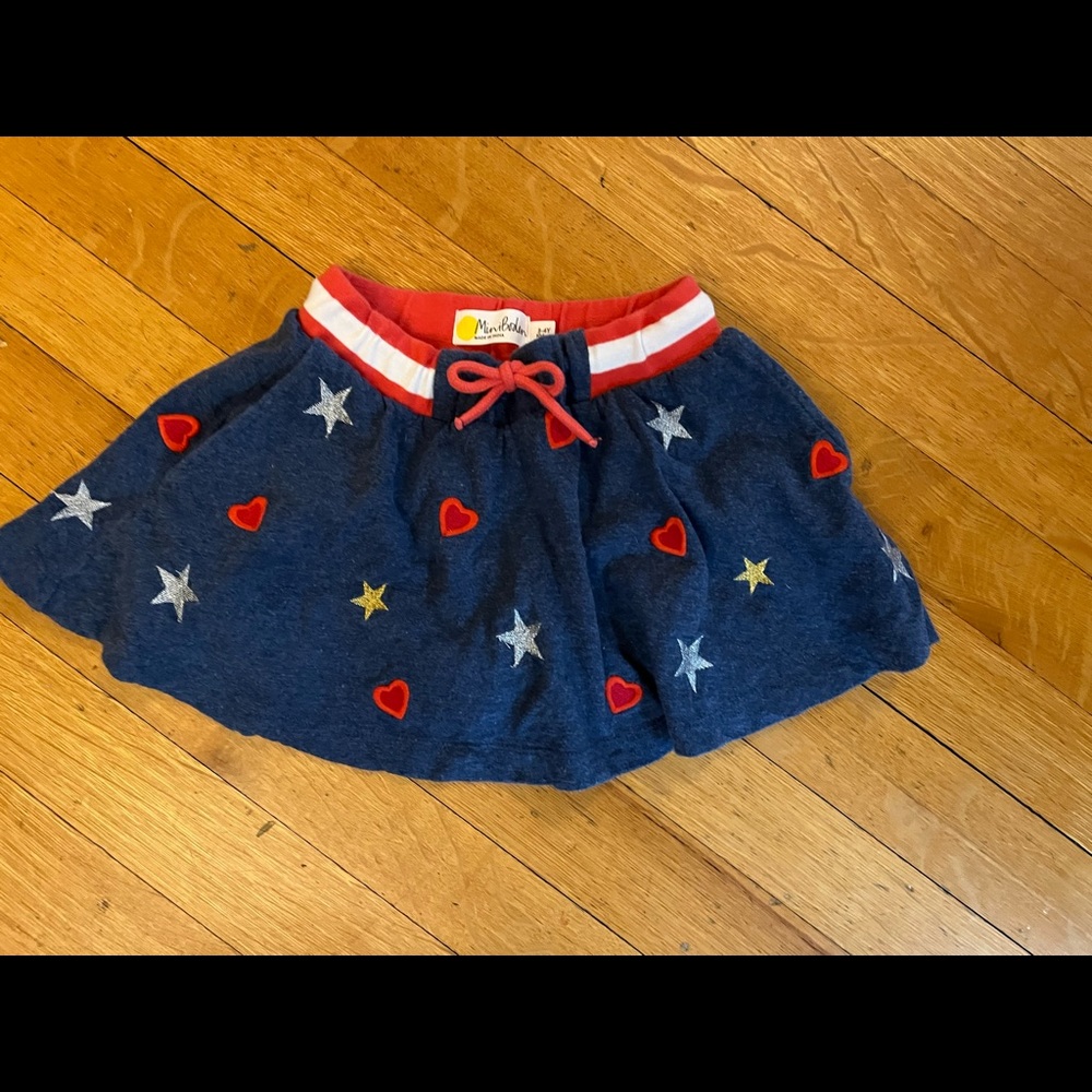 Mini Boden Star and Heart Skort